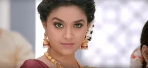 Keerthi Suresh Serious Face Close-up Hd Wallpaper