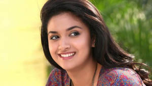 Keerthi Suresh Swept Back Hair Hd Wallpaper