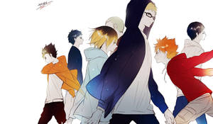 Kei Tsukishima And Other Haikyuu Cast Wallpaper