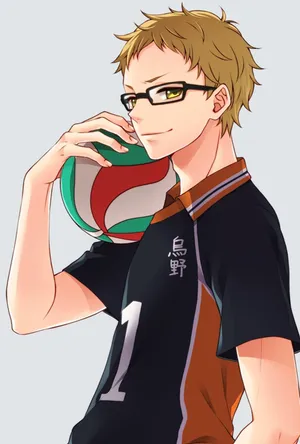 Kei Tsukishima In Volleyball Jersey Wallpaper