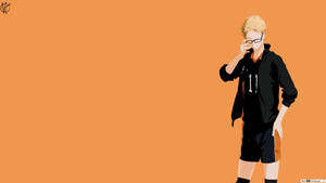 Kei Tsukishima Orange Vector Art Wallpaper