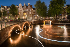 Keizergracht Netherlands Canal A Night Wallpaper