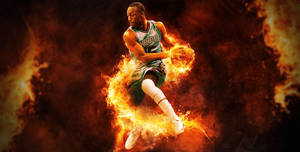 Kemba Walker In Fire Wallpaper