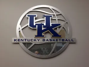 Kentucky Basketball Logo On Wall Wallpaper