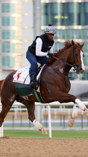 Kentucky Rider On A Horse Racing Wallpaper