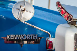 Kenworth Logo On Blue Truck Wallpaper