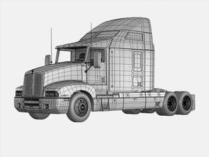 Kenworth W900 Blueprint Wallpaper