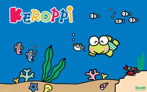 Keroppi Diving Underwater Wallpaper