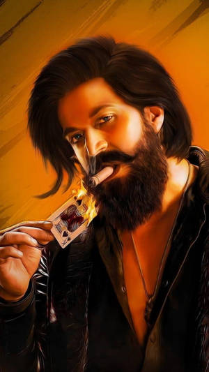 Kgf Yash Burning Playing Card Wallpaper