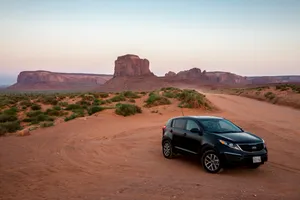 Kia, Car, Side View, Canyon, Sky Wallpaper