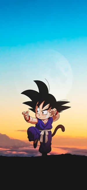 Kid Goku, The Courageous And Powerful Child Hero Wallpaper