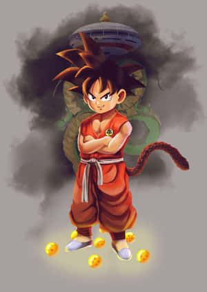 Kid Goku Unleashing The Power Of A Super Saiyan Wallpaper