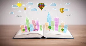 Kiddy Drawings Open Book Wallpaper