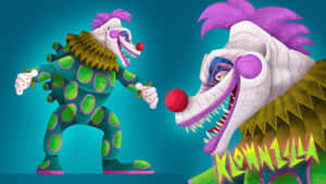 Killer Klowns From Outer Space With Purple Hair Wallpaper