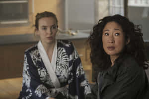 Killing Eve Tense Encounter Wallpaper