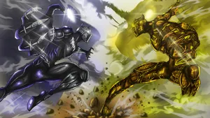 Killmonger And Black Panther Fight Wallpaper