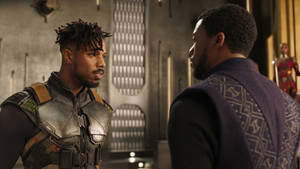 Killmonger And Chadwick Boseman Wallpaper