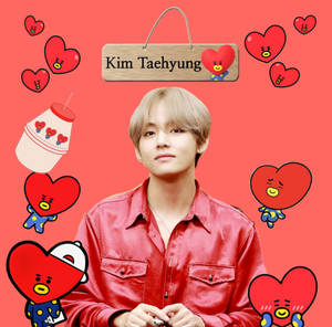 Kim Taehyung And Bt21 Tata Wallpaper