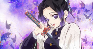 Kimetsu No Yaiba Hashira Shinobu Close Up Wallpaper