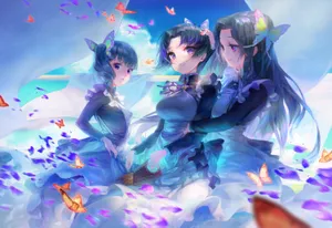 Kimetsu No Yaiba Shinobu And Sisters Wallpaper