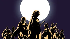 Kimetsu No Yaiba Silhouette Fan Art Wallpaper