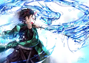 Kimetsu No Yaiba Tanjirou Water Breath Wallpaper