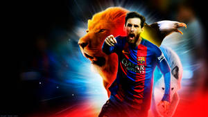 King Messi Football Animals Wallpaper