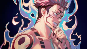 King Of Curses - Sukuna Unleashing Icy Flames Wallpaper