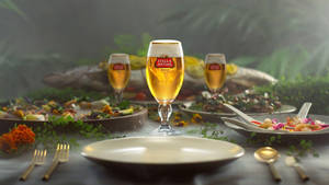 King On The Table Stella Artois Beer Wallpaper