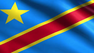 Kinshasa Flag With Shadows Wallpaper