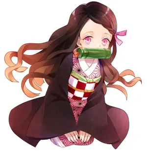 Kneeling Nezuko Kamado Wallpaper