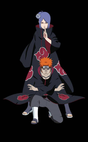 Konan And Yahiko Akatsuki Phone Art Wallpaper