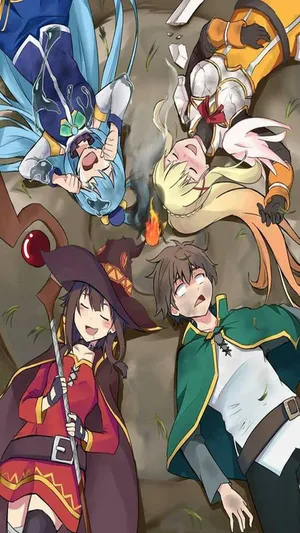 Konosuba Heroes Mobile Cover Wallpaper