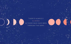 Korean Aesthetic Moon Phase Computer Wallpaper