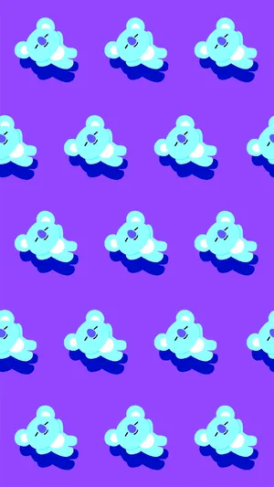 Koya Pattern Bt21 In Purple Wallpaper