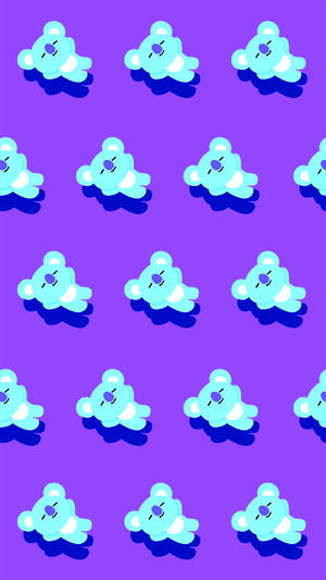 Koya Pattern Bt21 In Purple Wallpaper