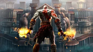 Kratos, The Formidable Warrior In 'god Of War Iii' Wallpaper