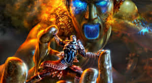 Kratos Wields The Blades Of Exile In God Of War 3 Wallpaper