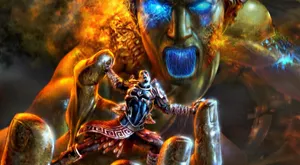 Kratos Wields The Blades Of Exile In God Of War 3 Wallpaper