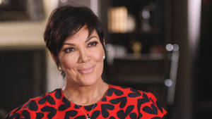 Kris Jenner Heart Printed Top Wallpaper