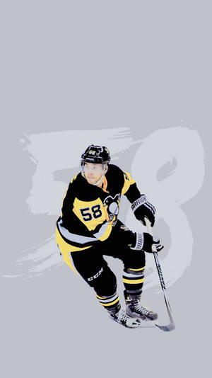 Kris Letang Ice Hockey Player Digital Cartoon Wallpaper