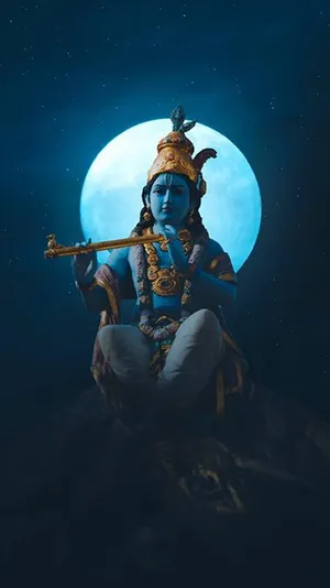 Krishna 3d Next To Goddess Statue Wallpaper WallpapersOK