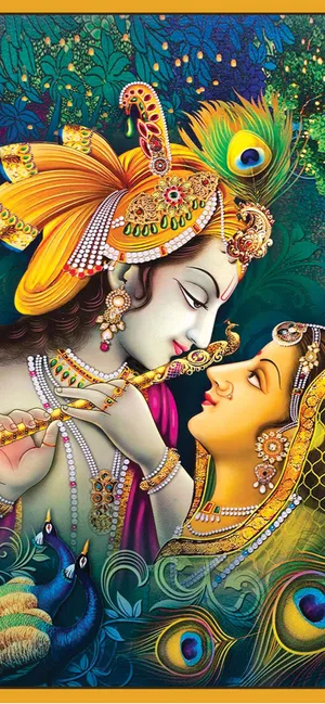 Krishna Bhagwan Spilling Butter Framed Wallpaper WallpapersOK