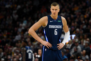 Kristaps Porzingis Mavericks Center Wallpaper