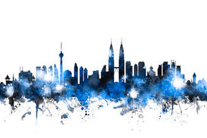 Kuala Lumpur Blue Painting Wallpaper