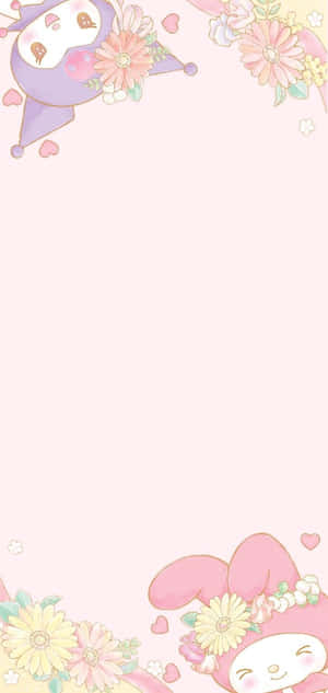 Kuromi Iphone My Melody Flower Aesthetic Wallpaper