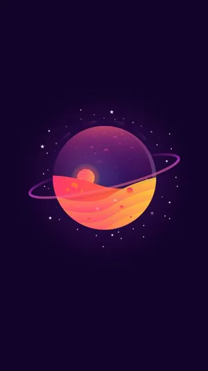 Kurzgesagt Planet Rings Wallpaper