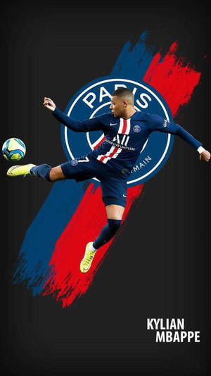 Kylian Mbappe 4k Paris Saint Germain Logo Wallpaper