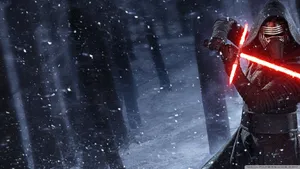 Kylo Ren Star Wars In Action Wallpaper