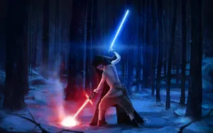 Kylo Ren Versus Rey Animated Wallpaper